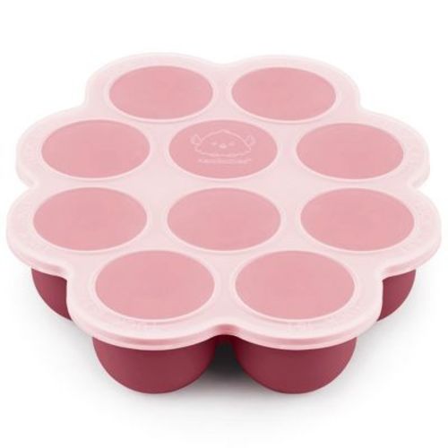 Prep Silicone Baby Food Freezer Tray with Clip-on Lid, 2oz x 10 Silicone Freezer Molds, BPA-Free Baby Food Storage (Kirsch Red)