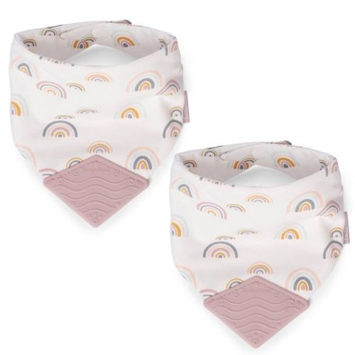 BooginHead 2pk Teether Bib - Blue Feather