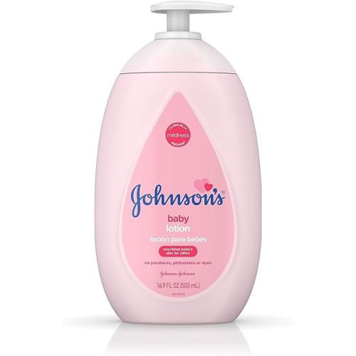 Johnson's Moisturizing Pink Baby Lotion with Coconut Oil, Hypoallergenic, 16.9 fl. oz