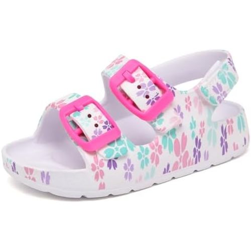 INMINPIN Toddler Boys Girls Buckle Sandals Comfort Open Toe Sandal with Adjustable Back Strap