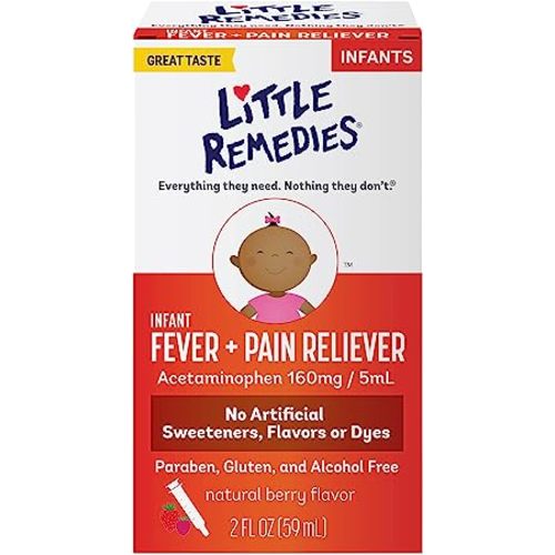 Little Remedies Baby Medicine, Infant Fever and Pain Relief with Acetaminophen, Berry Flavor, 2 Fl Oz