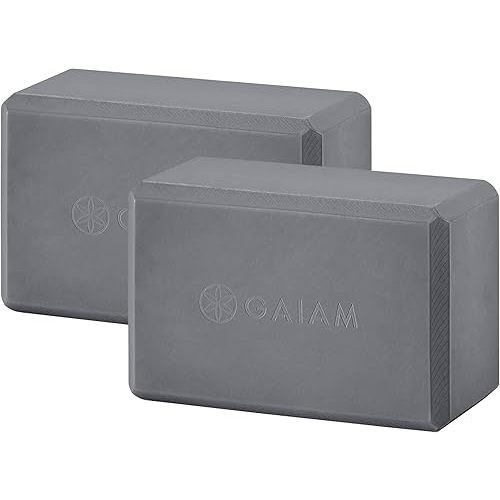 Gaiam Yoga Block - Supportive Latex-Free Eva Foam - Soft Non-Slip Surface with Beveled Edges for Yoga, Pilates, Meditation - Yoga Accessories for Stability, Balance, Deepen Stretches