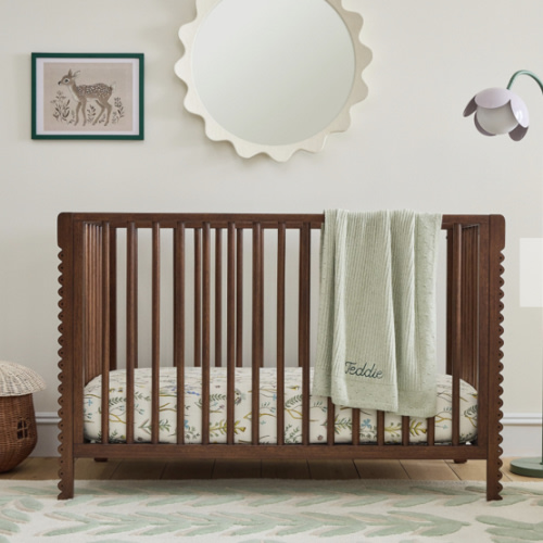 Dark Walnut Crib & Narrow Changing Table 38 “ Set | West Elm