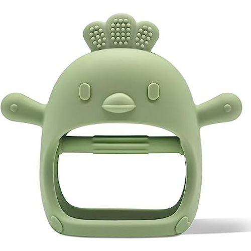 Handle Baby Silicone Teether, BPA Free, Anti-Drop, Sustainable, and Non Toxic Mitten for Soothing Pain Relief