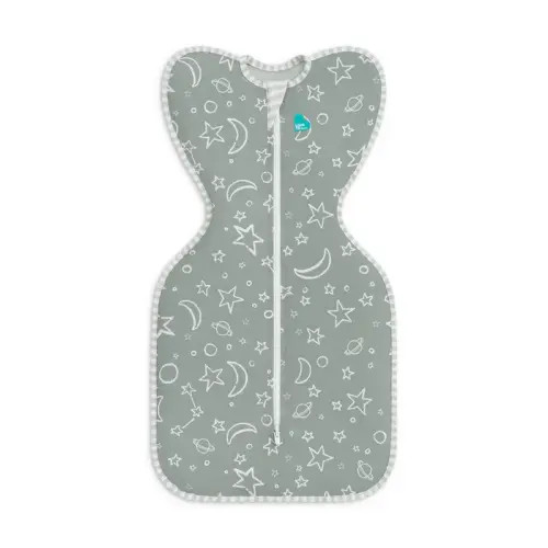Love To Dream Swaddle Up Bamboo Stars & Moon 1 Tog Olive Size Newborn | Baby Bunting AU