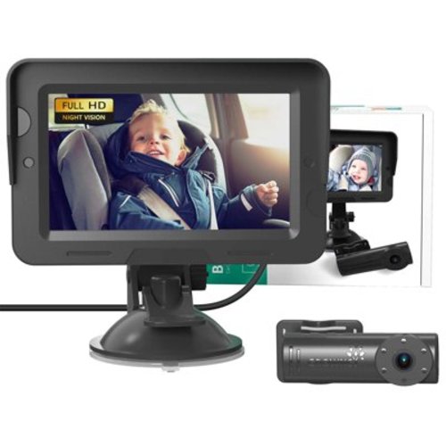 Baby Car Camera,4.3" HD Display Baby Car Mirror with Night Vision Feature,Wide Clear View