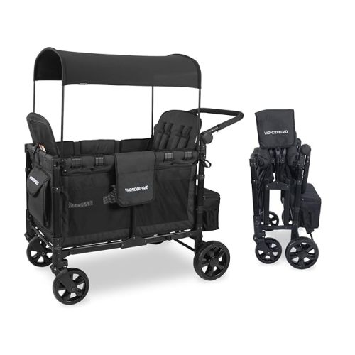WonderFold Wagon W2 Elite Pro Stroller Wagon - Jet Black