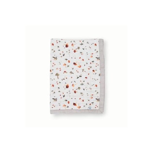 Little Unicorn Cotton Muslin Quilt | 100% Cotton | Super Soft | Babies and Toddlers | Machine Washable (Mushrooms)