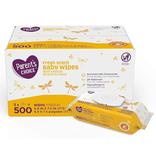 Parents Choice Fresh Scent Baby Wipes 500 Count