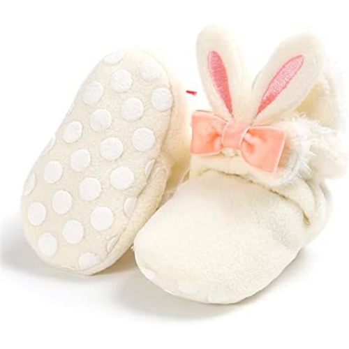 LAFEGEN Baby Booties for Boys Girls with Soft Lining Non Slip Gripper Newborn Infant Slipper Socks Toddler First Walker Crib Shoes 0-18 Months
