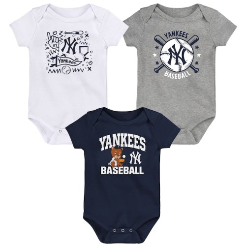 Newborn New York Yankees  Batter Up Three-Pack Bodysuit Set