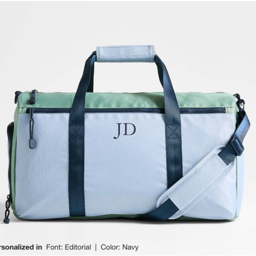 Personalized Dreamer Green and Blue Colorblock Kids Duffel Bag