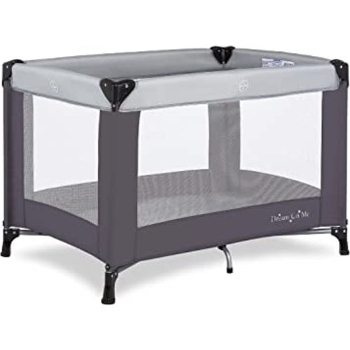 Dream On Me Nest Portable Play Yard With Carry Bag And Shoulder Strap, Grey