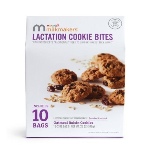 Munchkin Milkmakers Lactation Cookie Bites - Oatmeal Raisin - 20oz/10ct