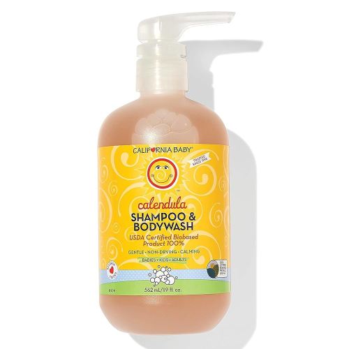California Baby Calendula Shampoo and Body Wash | 100% Plant-Based (USDA Certified) | Allergy Friendly | Soothing Baby Soap and Toddler Shampoo for Dry, Sensitive Skin | 562 mL / 19 fl. oz.