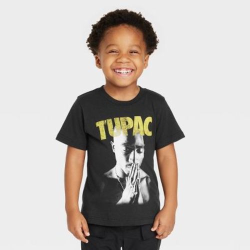 Toddler Tupac Solid Short Sleeve T-shirt - Black 12m