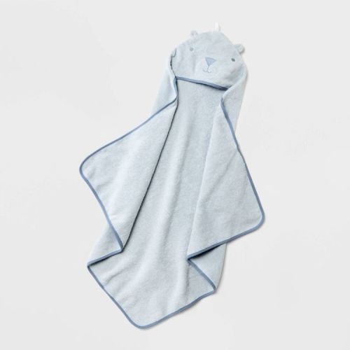 Baby Hooded Towel - Cloud Island™ Blue: Cotton Terry, Animal Pattern, 30"x30"