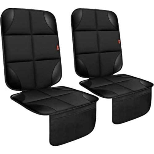 Car Seat Protector 2 Pack Car Seat Cushion Mat Thickest Padding,Waterproof 600D Fabric Car Seat Covers for Non-Slip Backing Mesh Pockets for Baby and Pet(2 Seat Protector)