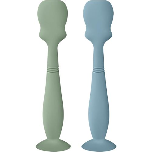 Large Size Baby Diaper Cream Spatula Applicator Soft Silicone Baby Butt Paste Spatula (2Pack, Sage/Ether)
