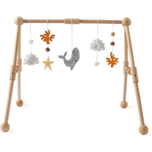 Promise Babe Baby Play Gym Wooden Infant Activity Gym with 5 Detachable Toys, Stage-Based Developmental Activity Gym Baby to Toddler, Newborn Boys and Girls : Amazon.com.au: Baby