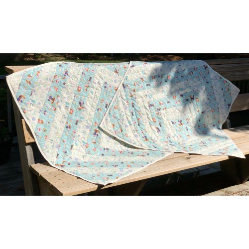 Neverland / Aqua / Cream / Nursery Bedding / Nursery Decor /Stroller Blanket / Play Mat / Peter Pan / Captain Hook / Blanket / Baby Gift /