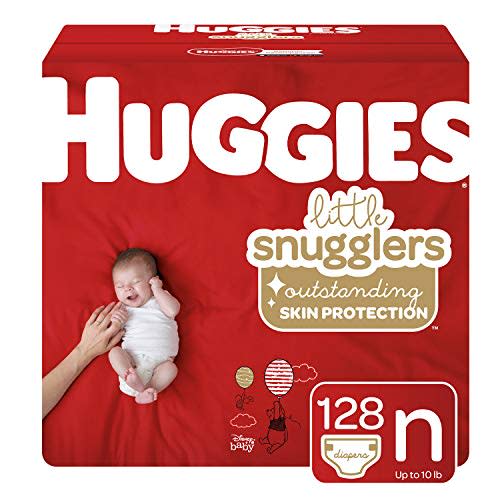 Huggies Newborn Diapers, Little Snugglers Baby Diapers, Size Newborn (up to 10 lbs), 128 Count