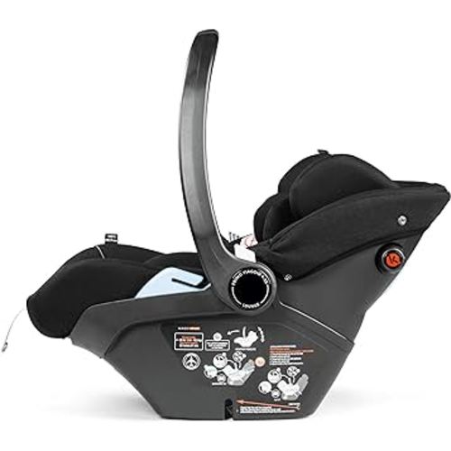 Peg Perego Primo Viaggio 4-35 Lounge - Reclining Rear Facing Infant Car Seat - Includes Base with Load Leg & Anti-Rebound Bar - for Babies 4 to 35 lbs - Made in Italy - True Black (Black)