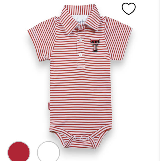 Garb Texas Tech "Carson" INFANT Striped Polo Onesie – Red Raider Outfitter