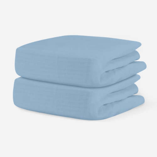 Breathable, Organic Cotton Sheets (2-pack) - Standard / Sky Blue Solid