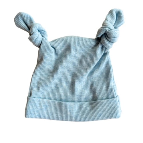 Double Knot Beanie | Blue Marle Rib