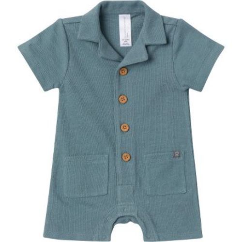 Modern Moments™ By Gerber Baby Boys' Collared Short Sleeve Romper, Dark Teal, 6-9 Months