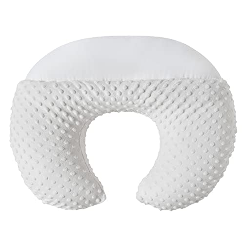 DONOMILO Nursing Pillow and Positioner Breastfeeding and Bottle Feeding, Propping Baby, Tummy Time, Sitting Support, with Removable Polyester Cover, dots Fabric, for Baby Boy Baby Girl (Bright White)
