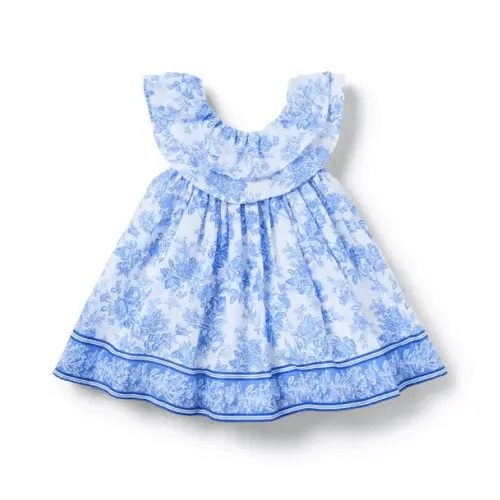 Baby Dreamy Blue Floral Baby Floral Border Dress by Janie and Jack
