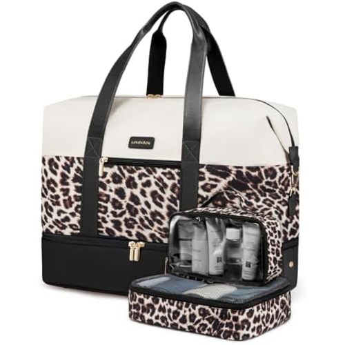 LOVEVOOK Weekender Bag, Large Travel Duffel Bag for Women with 2 Packing Cubes, Carry on Overnight Bag with Shoe Compartment, Mom Hospital Bags for Labor and Delivery