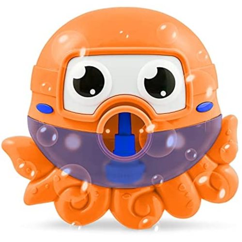 Chuchik Bubble Bath Maker for The Bathtub. Blows Bubbles and Plays 24 Children’s Songs – Baby, Toddler Kids Bath Toys Makes Great Gifts for Toddlers – Sing-Along Bath Bubble Machine (Bright-Orange)