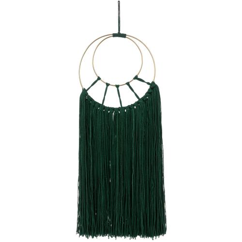 Dark Green Double Hoop Macrame Wall Decor