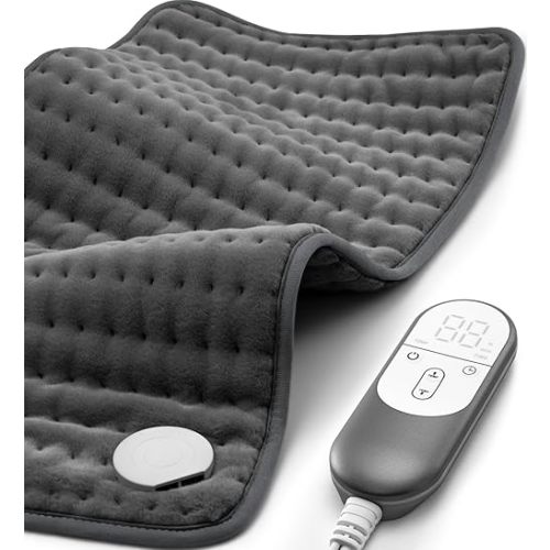 Heating pad for Back Pain Relief, Heating Pads for Neck, Shoulder, Fathers Mothers Day Gifts for Women, Men, Dad, Mom, Auto-Off,Machine Washable, Moist Dry Heat Options, Extra Large 12"x24"