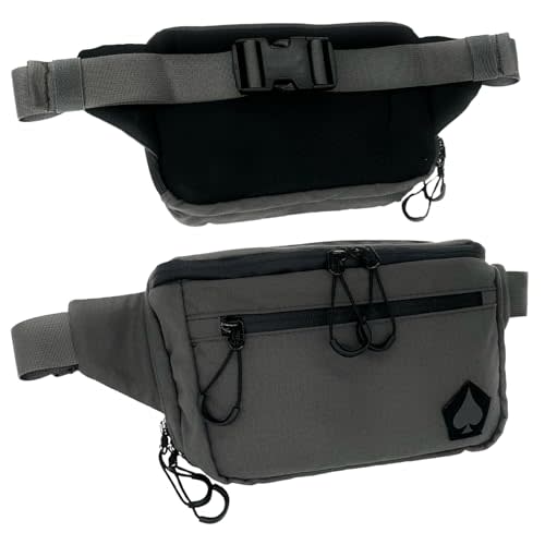 HighSpeedDaddy Carry Fanny Pack - 500D Water-Resistant Nylon, Quick Access CCW Pocket, YKK AquaGuard Zippers, EDC Bag with Adjustable Waist (upto 49"), Everyday Carry for Men & Women - Grey