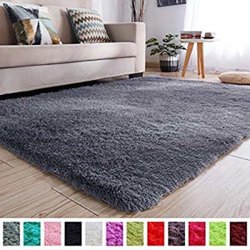 PAGISOFE Soft Kids Room Nursery Rug Bedroom Living Room Carpet 4' x 5.3',Gray - 4 x 5.3 Feet