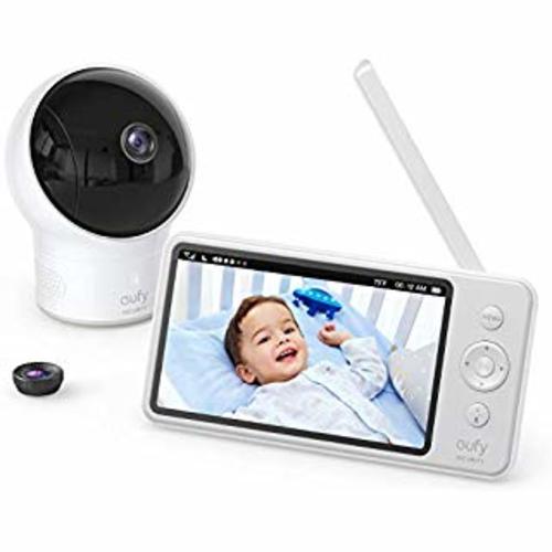 eufy Security, SpaceView Pro Video Baby Monitor with 5" Screen, Two-Way Audio, Security Camera, 720p, Pan & Tilt, Night Vision, Lullaby Player, Wide Angle Lens Not Included (No App Required)