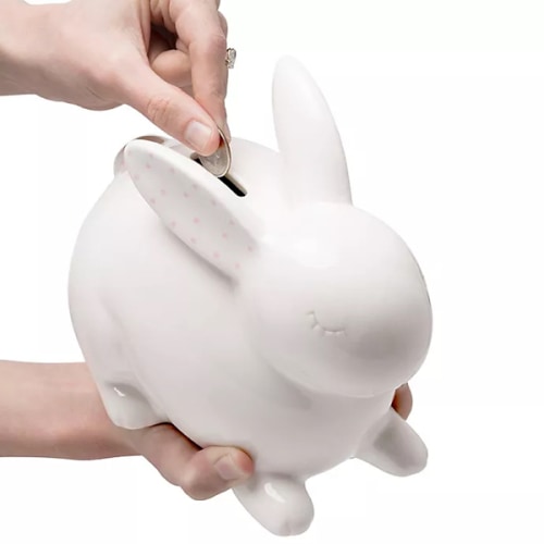 Pearhead Bunny Savings Bank White