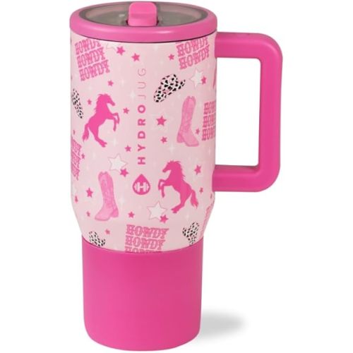 HydroJug Kids - 20 oz Insulated Kids Water Bottle with Flip Straw & Handle | Leak-Proof & Durable | Perfect for School, Sports, Lunch, Travel & Camp, Cowgirl
