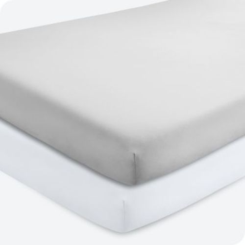 Fitted Crib Microfiber Sheet Sky Blue/white 2pk By Bare Home