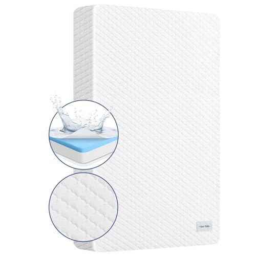Criblike 38’’x24’’ Mini Crib Mattress, Dual-Sided Waterproof Breathable Hypoallergenic, Premium Memory Foam & High Density Foam, Portable Travel Crib Mattress, Fits Mini and Portable Cribs, White