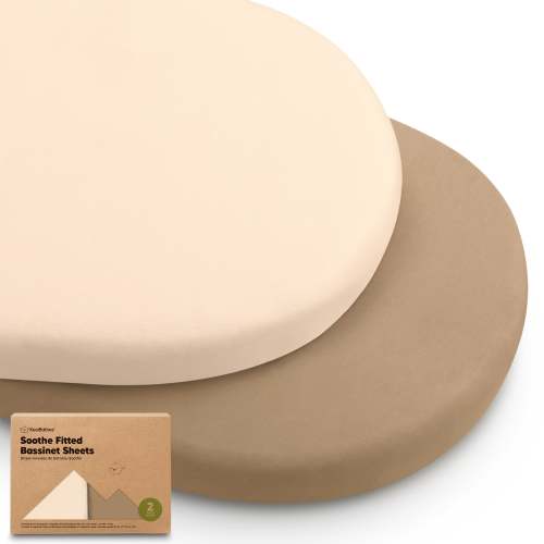 2-Pack Soothe Fitted Bassinet Sheets - Pecan / 33 x 17