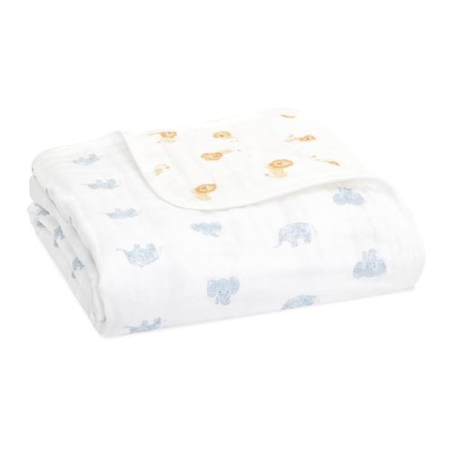 aden + anais 100% Organic Cotton Muslin Baby Blanket Crib Bedding for Newborn Baby and Toddler, Nursery Blanket for Boys and Girls, Baby Registry and Shower Gift - Animal Kingdom, Hello Elephants