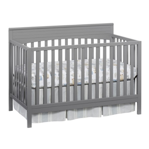 Oxford Baby Harper 4-in-1 Convertible Crib, Dove Gray, GREENGUARD Gold Certified, Wooden Crib
