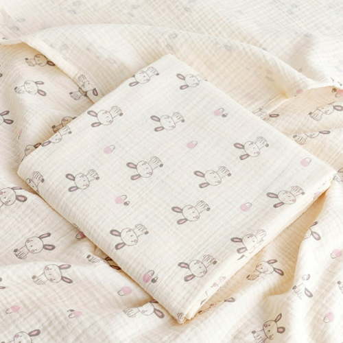 Wancir Baby Muslin Bath Towels, Super Soft Cotton Bath Towel 2 Layers Infant Newborn Swaddle Blanket 43.1 X43.1 Inches,Baby Registry as Shower