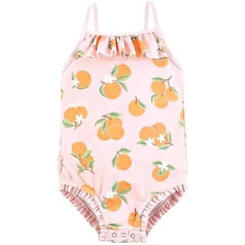 Hudson Baby Girls Baby and Toddler Swimsuit, Navy Rose, 6-9 Months