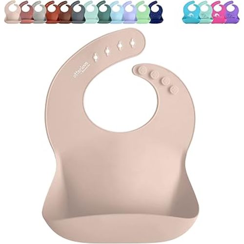 otterlove Silicone Bib – 100% Pure Platinum LFGB Baby Bibs with No Fillers – Wide Food Catching Pocket – Easy Clean – Mess Proof – Dishwasher Safe – BPA and Phthalate Free